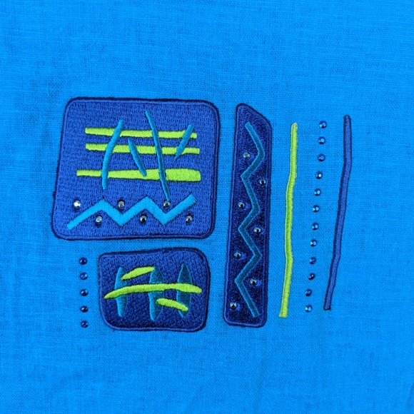 Vtg 90s GEPETTO Womens Linen Blend Button Shirt - Picture 5 of 6